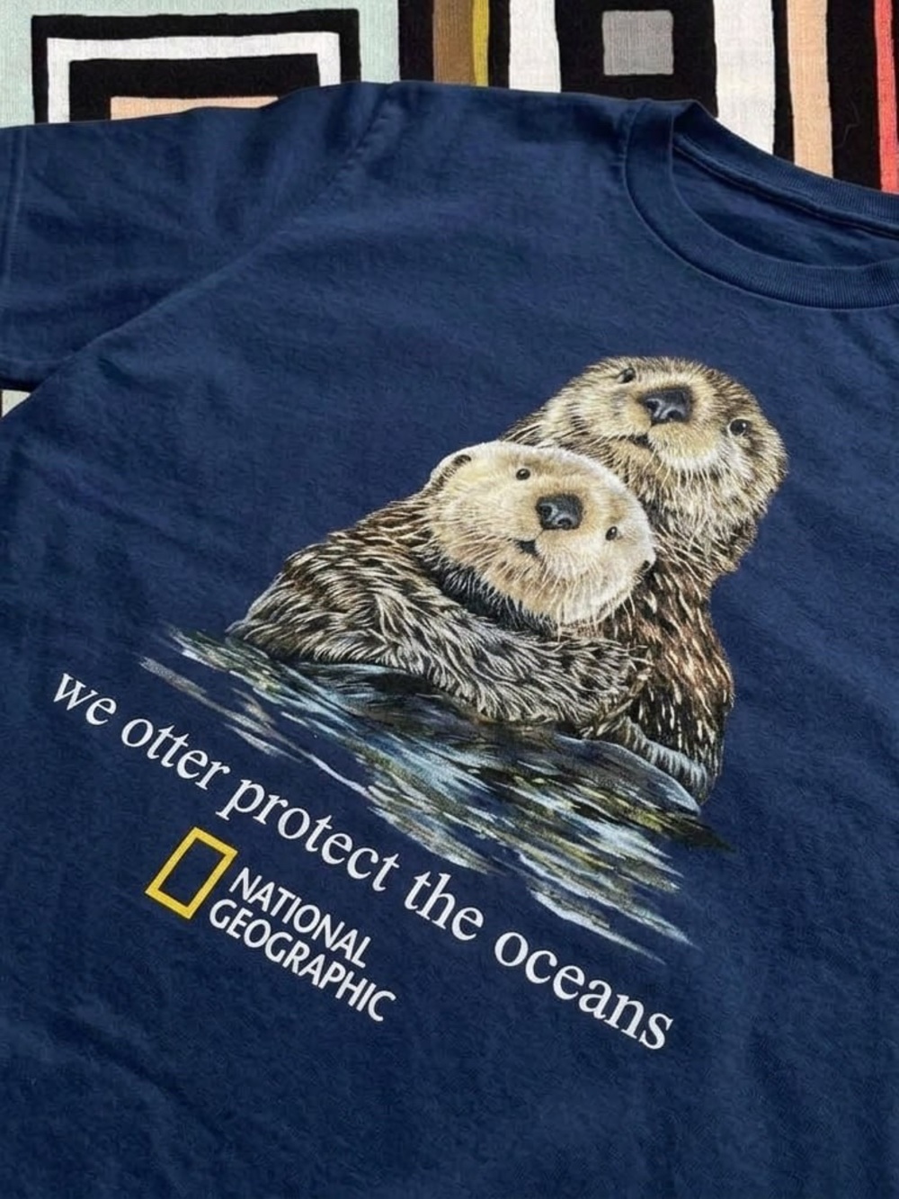 National Geographic Navy Blue Otter Conservation Tee